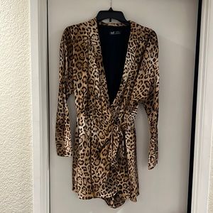Zara trf collection leopard print romper size M